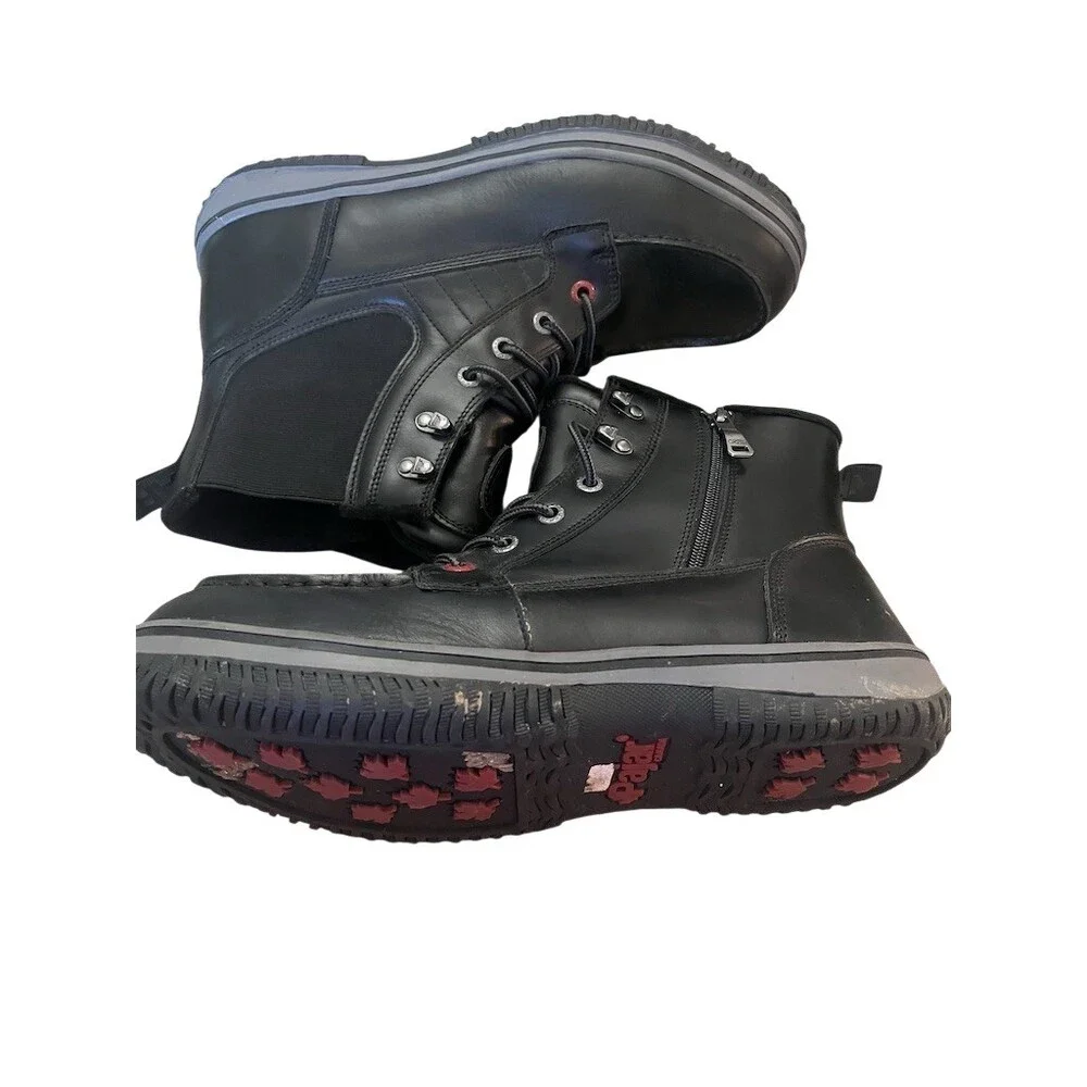 Pajar Canada Men's Winter Boots Black Waterproof Lace Up Side Zip Size 12